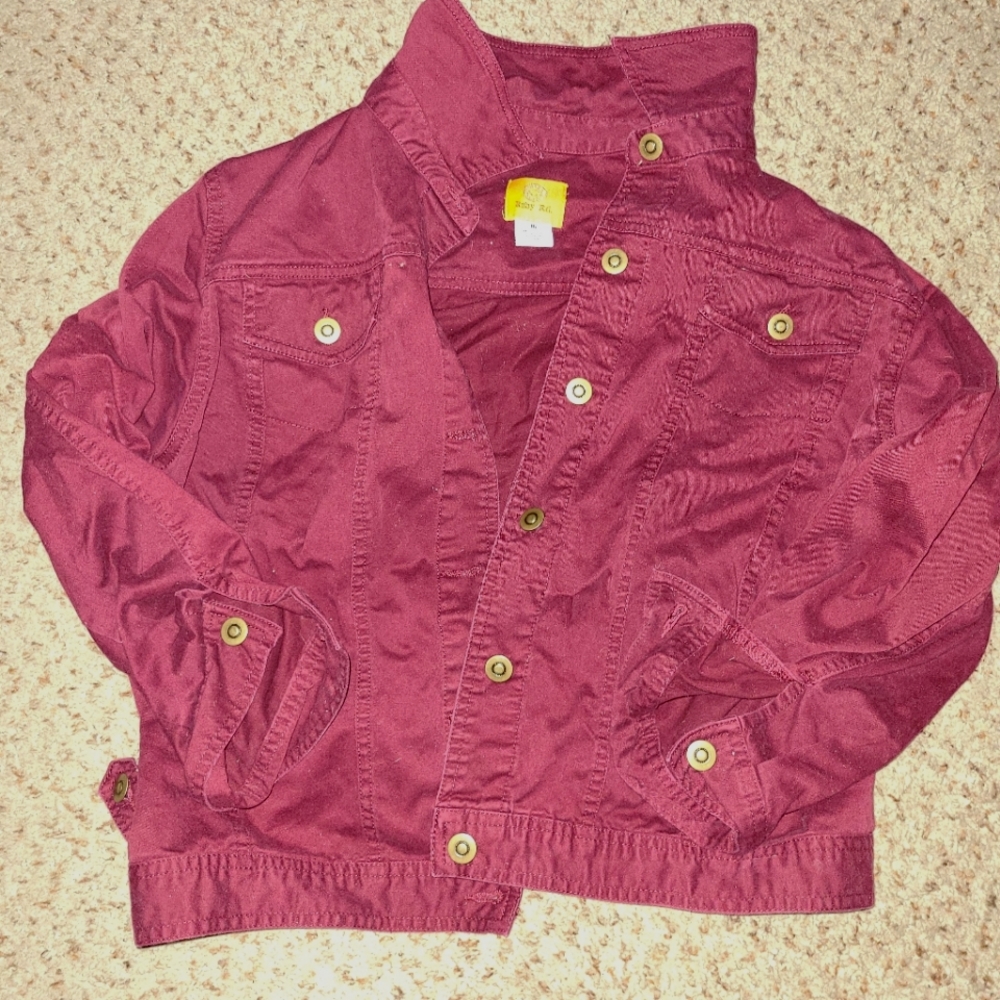 Ruby Rd. Jean Jacket women's plus size 16 burgandy